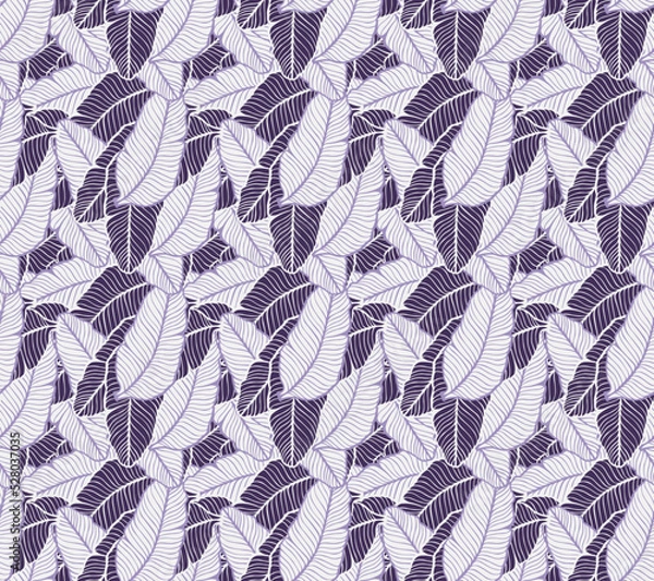 Obraz Seamless colored natural pattern of leaves or feathers
