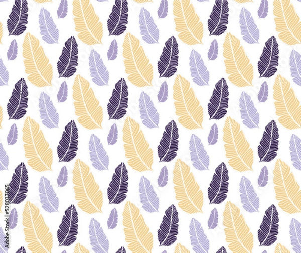 Obraz Seamless colored natural pattern of leaves or feathers
