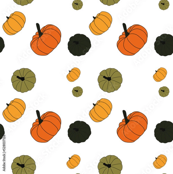 Obraz Seamless colorful pattern with halloween pumpkins
