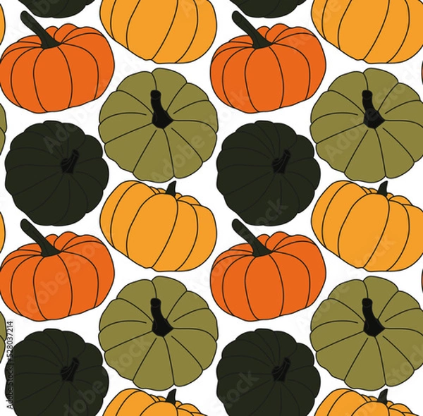 Obraz Seamless colorful pattern with halloween pumpkins
