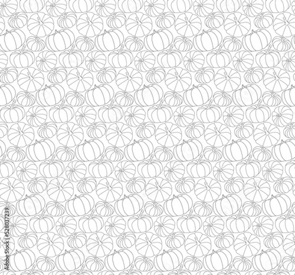 Obraz Seamless monochrome pattern with halloween pumpkins
