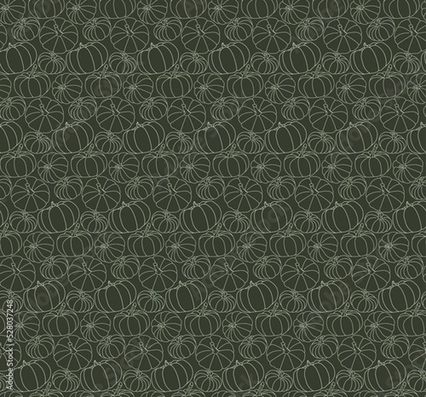 Obraz Seamless monochrome pattern with halloween pumpkins
