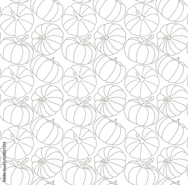 Obraz Seamless monochrome pattern with halloween pumpkins
