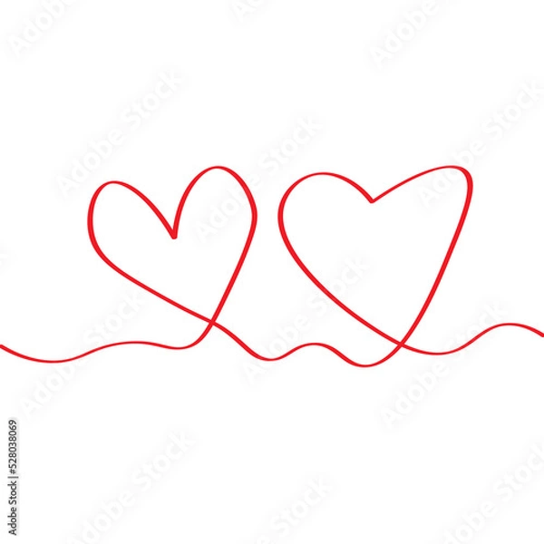Fototapeta Doodle heart shape