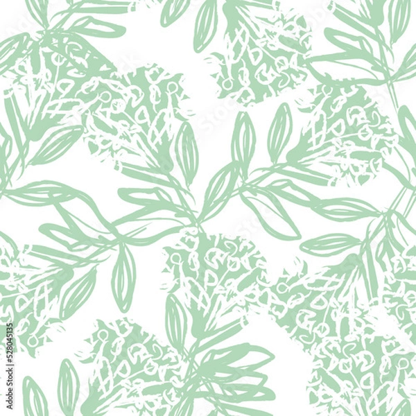Fototapeta Floral Brush strokes Seamless Pattern Design