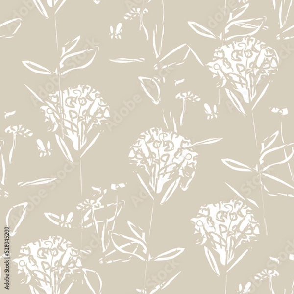 Fototapeta Floral Brush strokes Seamless Pattern Design
