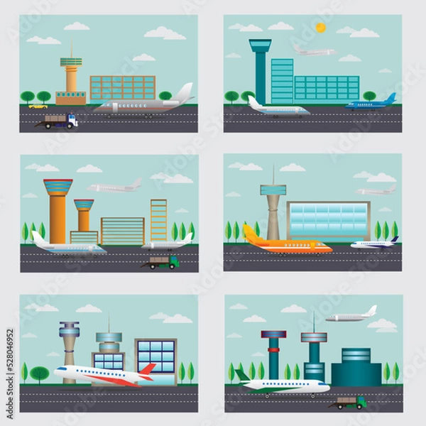 Obraz factory icons set