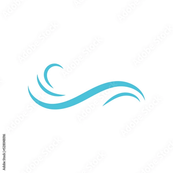 Obraz wave beach logo design vector illustration template