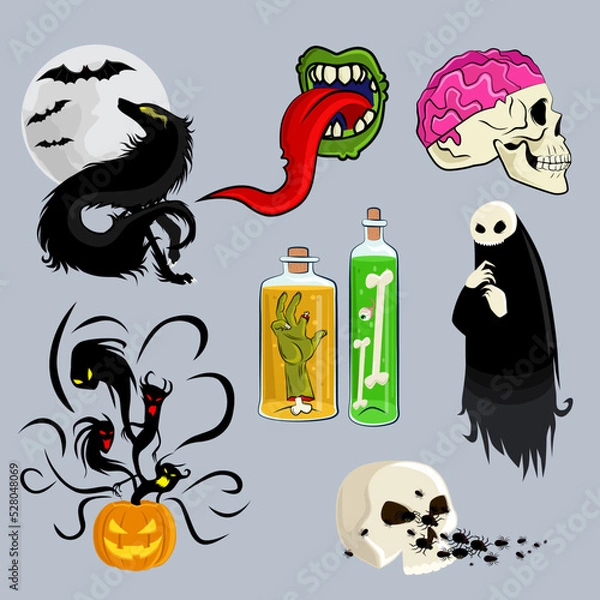Obraz Halloween icons set