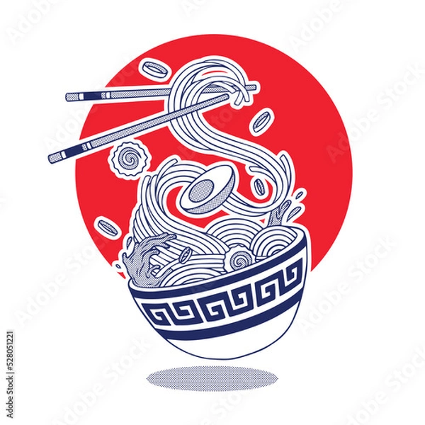 Fototapeta Japanese Ramen vector illustration