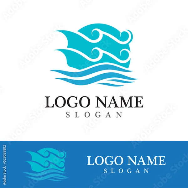 Obraz Wave beach vector illustration design