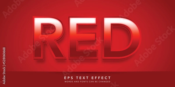 Fototapeta red 3d editable text effect