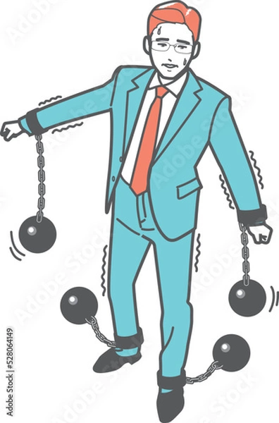 Obraz 鎖につながれたビジネスマン