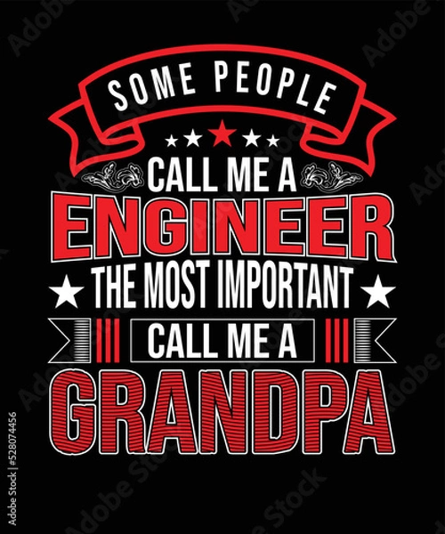 Obraz Engineer grandpa t-shirt design