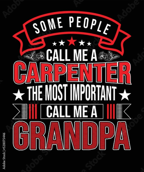 Obraz carpenter grandpa t-shirt design