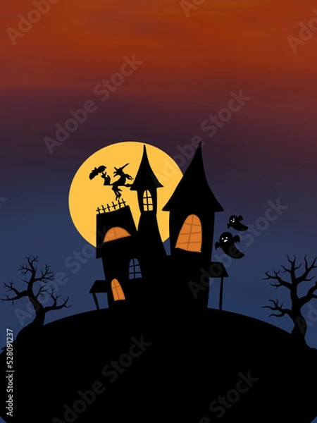 Obraz halloween background with house