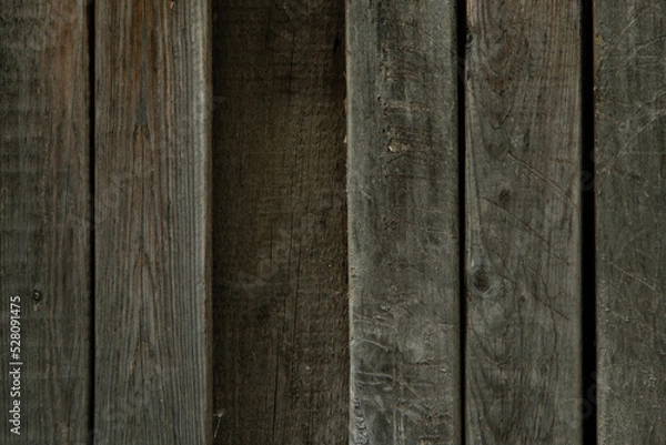 Obraz wooden background, wooden gray boards, board pass in the fence, old wood