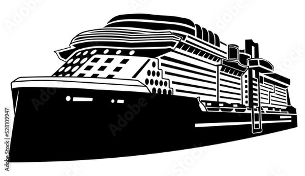 Fototapeta big cruise ship vector