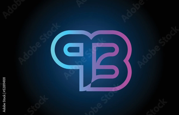 Fototapeta pink line 93 number logo icon design. Creative template for business and company