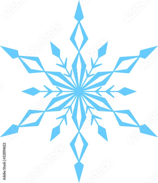 Obraz Big beautiful complex Christmas snowflake in light blue color