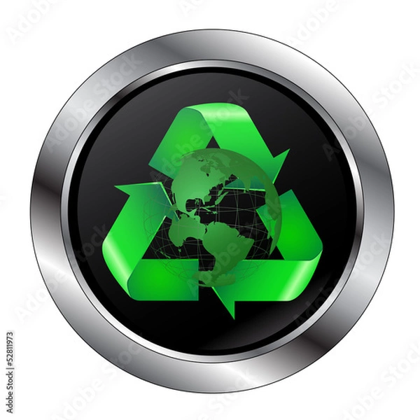 Obraz Recycle Button With Earth