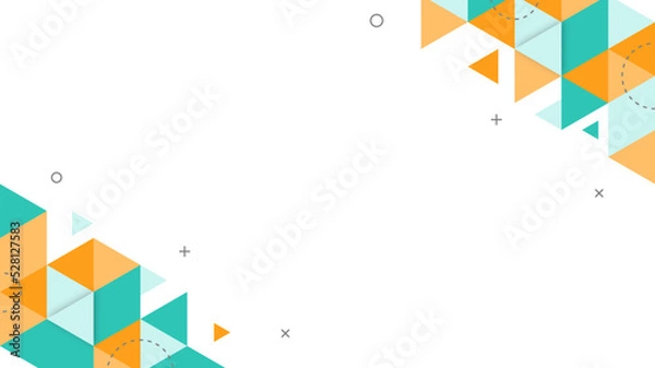 Fototapeta  Modern Abstract Background with Low Poly Triangle Retro Memphis and Pastel Colors
