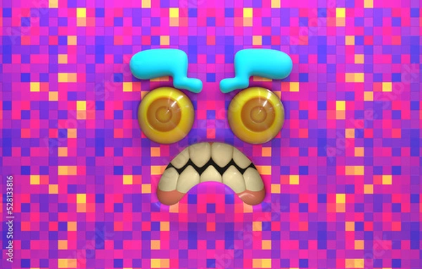 Fototapeta 3D Faces render emote image angry monster upset conflicted