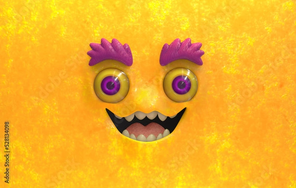 Fototapeta 3D Faces render emote image happy monster mischievous smile