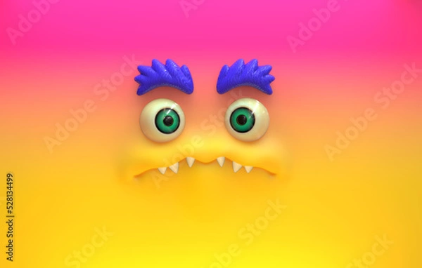 Fototapeta 3D Faces render emote image monster upset angry 