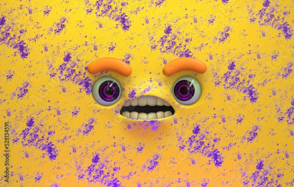 Fototapeta 3D Faces render emote image disgusted surprised amazed intrigued