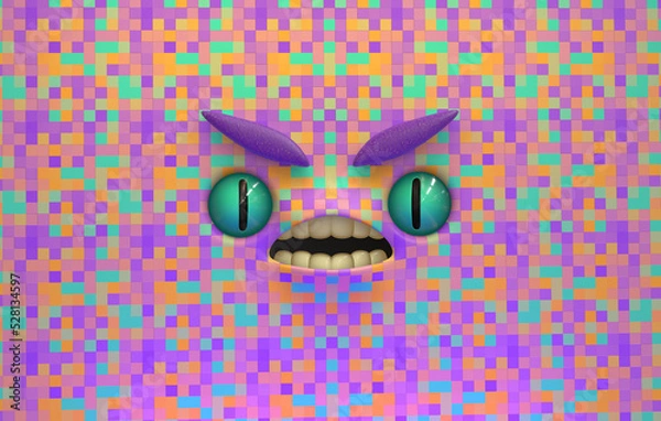 Obraz 3D Faces render emote image disgusted surprised amazed intrigued