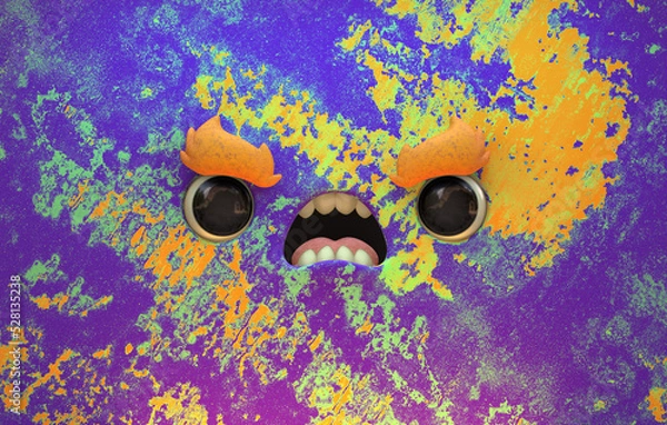 Fototapeta 3D Faces render emote image screaming angry upset