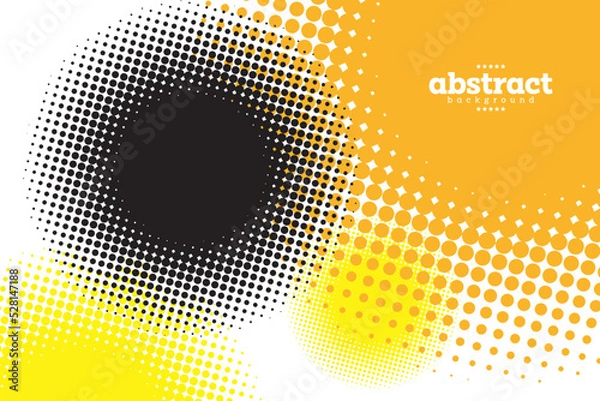 Fototapeta halftone in gradient black and yellow abstract modern art can be use for advertisement poster website banner technology,food,beverage packgage design product presentation vector eps.