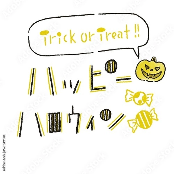 Obraz 日本語手描きハロウィン