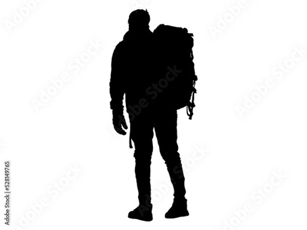 Fototapeta 登山をする男性シルエット7