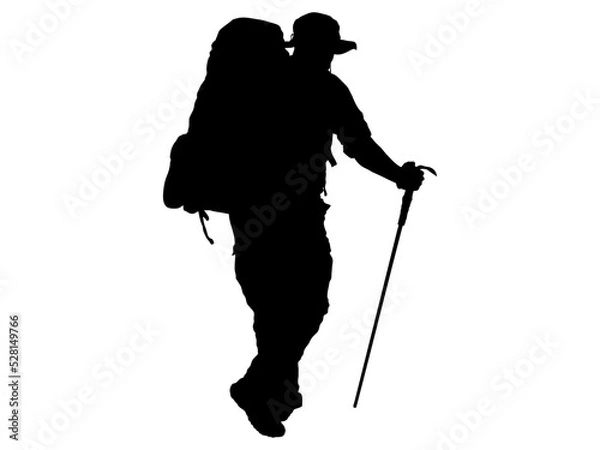 Fototapeta 登山をする男性シルエット3