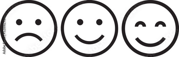 Fototapeta Modern Emoticons Set. Different Reactions design. smile icon design. Different emotions, New Modern Emoticons Set smile face icons design