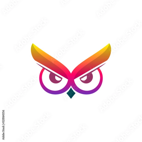 Fototapeta Owl simple color gradient