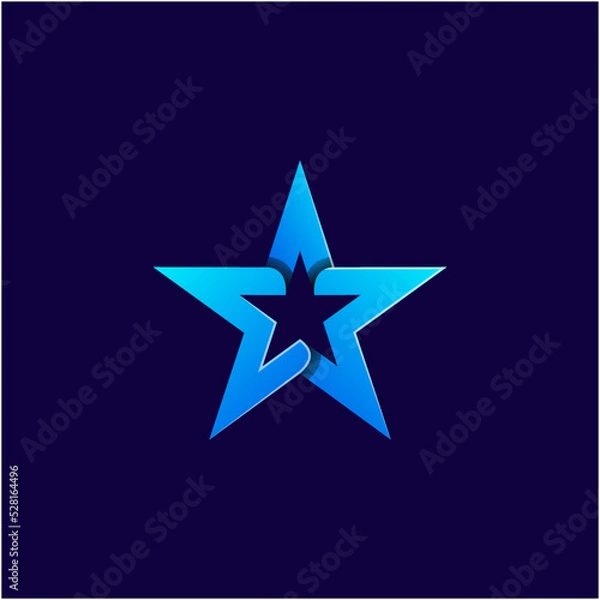 Fototapeta Star gradient unique logo template