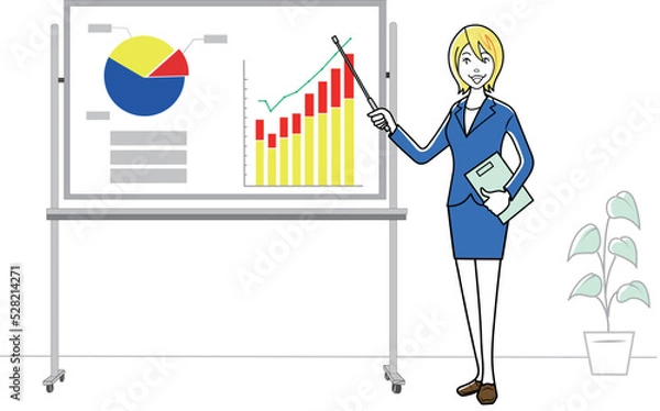 Fototapeta ホワイトボードでプレゼンテーションをするか