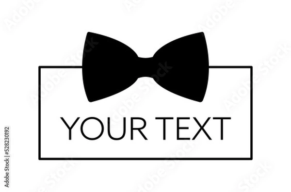 Fototapeta Elegant bow tie frame Wedding party frame template