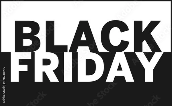 Obraz Black Friday Sale banner. Modern minimal design with black and white typography. Vector illustration.