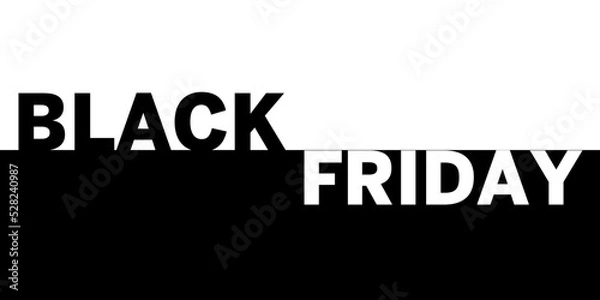 Obraz Black Friday Sale banner. Modern minimal design with black and white typography. Vector illustration.