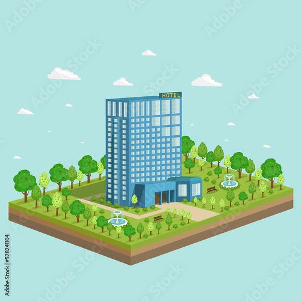 Obraz landscape with city