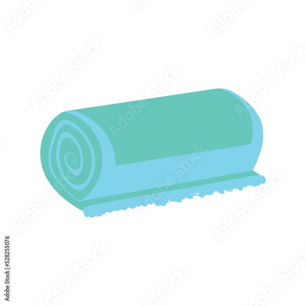 Obraz Rolled-up green towel vector illustration