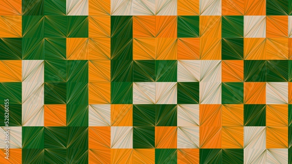 Obraz green, yellow geometric pattern, seamless wallpaper for fabric, tile, tablecloth