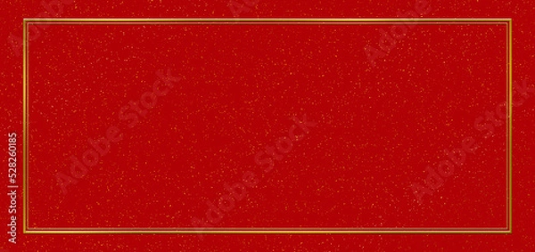 Fototapeta フレーム　ゴールド　背景　赤　ダスト（金色）