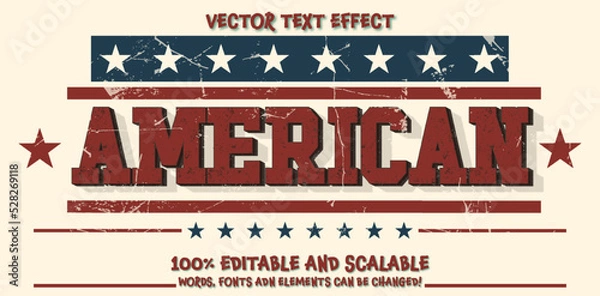 Obraz American State editable vector text effect