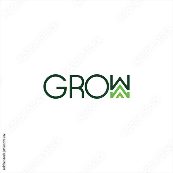 Obraz word grow logo vector template