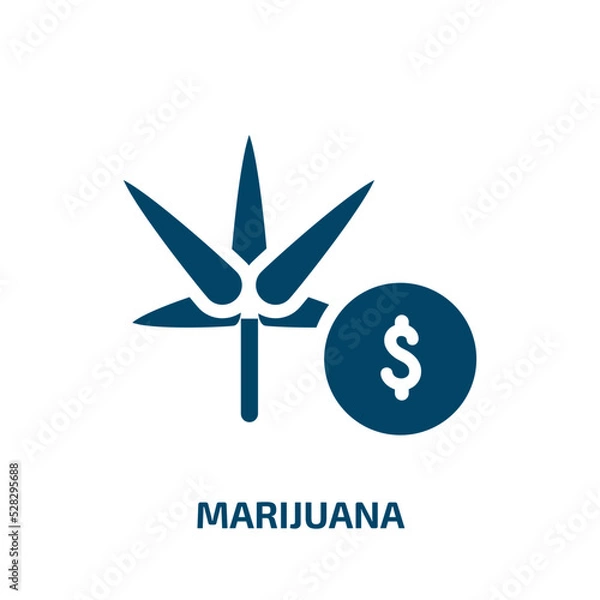 Obraz marijuana vector icon. marijuana, medical, drug filled icons from flat investing concept. Isolated black glyph icon, vector illustration symbol element for web design and mobile apps